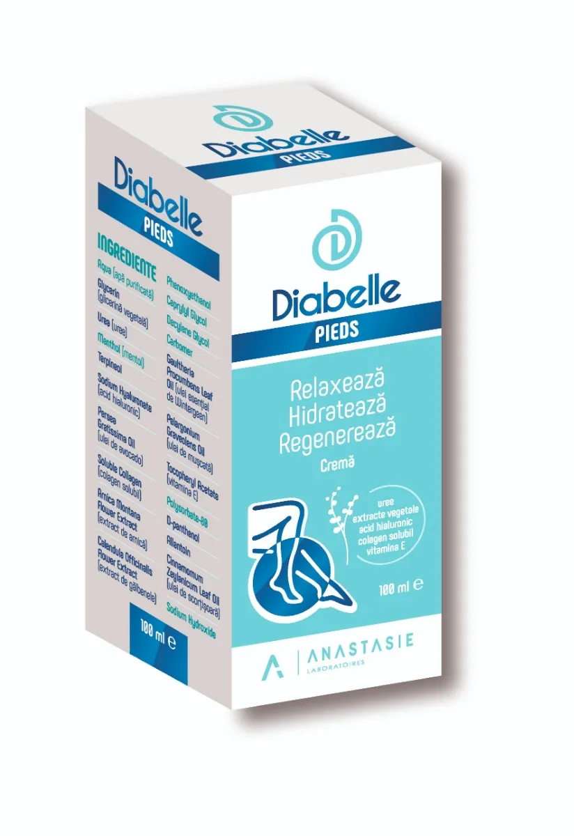 Crema pentru piciorul diabeticului Diabelle Pieds, 100ml, Anastasie Laboratoires 