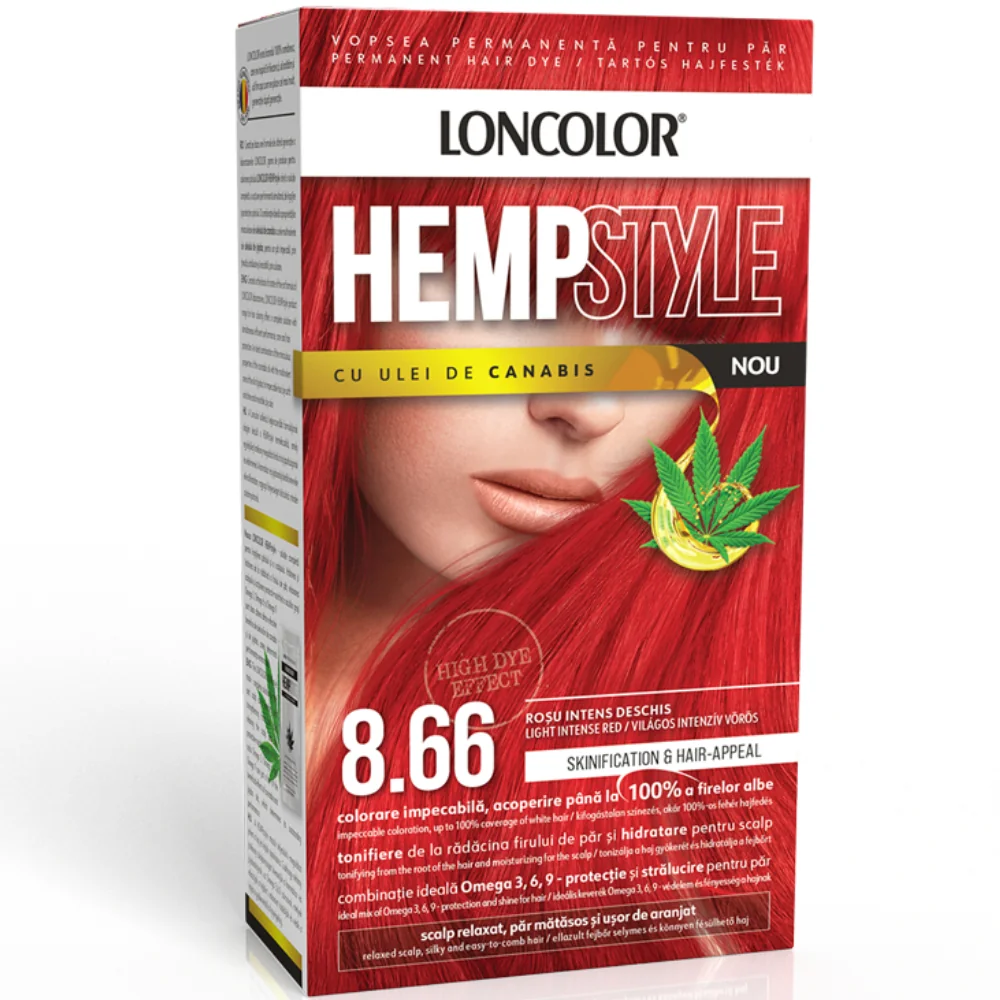 Vopsea de par permanenta Hempstyle Nr. 8.66, 110ml, Loncolor 