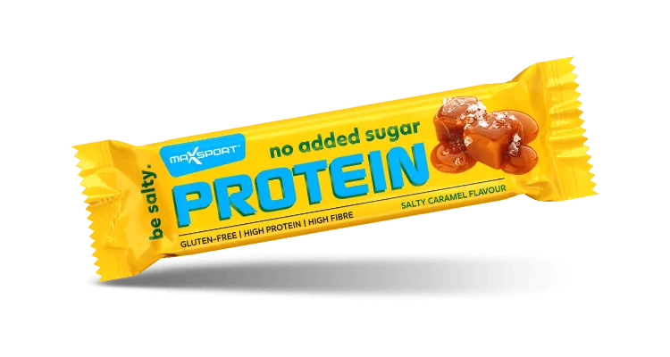 Baton proteic cu caramel sarat fara gluten si fara zahar, 40g, Maxsport