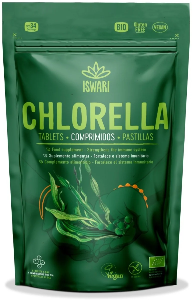 Chlorella bio sub forma de tablete, 140 tablete, Iswari 