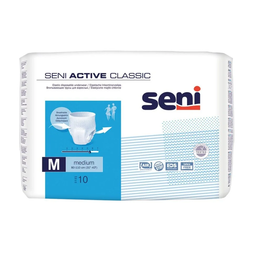 Scutece pentru adulti Active Classic Medium, 10 bucati, Seni