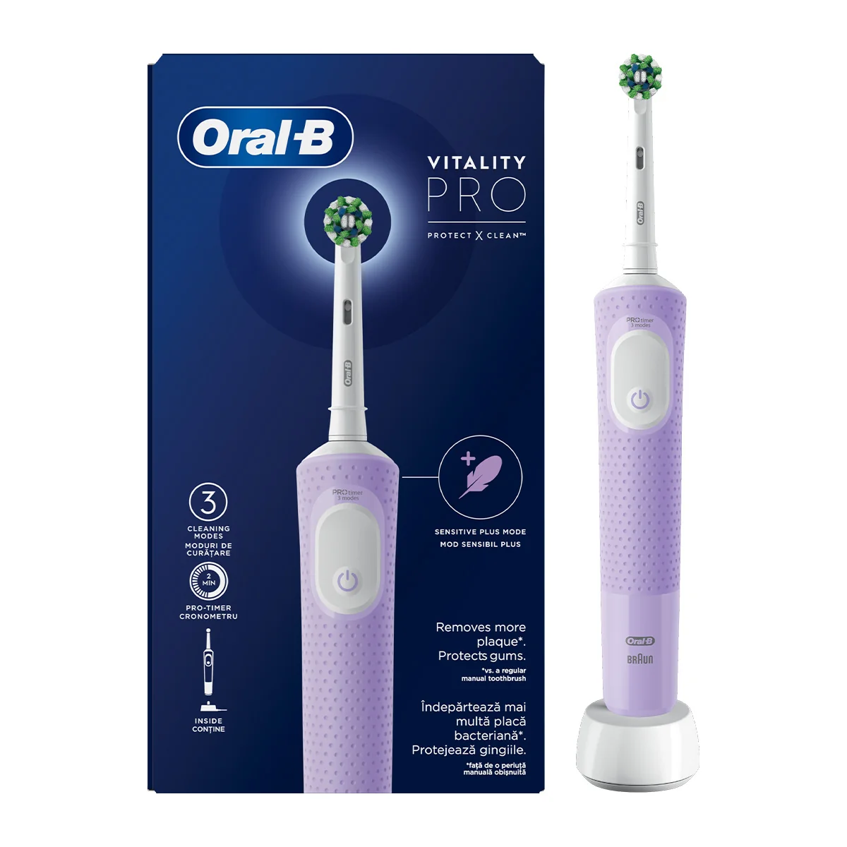 Periuta de dinti electrica Vitality Pro Curatare 2D Violet, 1 bucata, Oral-B