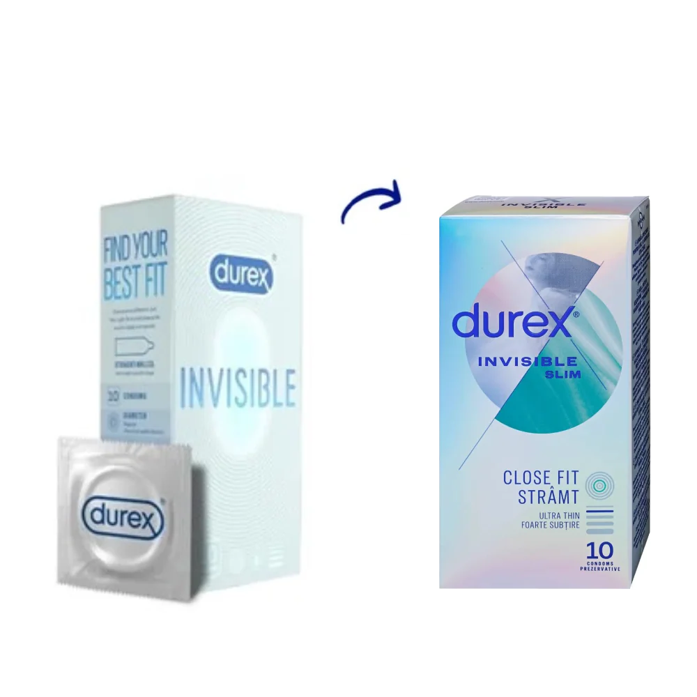 Prezervative Invisible Extra Thin Extra Sensitive, 10 bucati, Durex