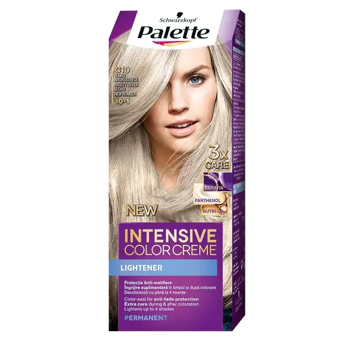 Vopsea de par permanenta Palette Intensive Color C10 (10-1) Blond argintiu gheata, 110ml, Schwarzkopf