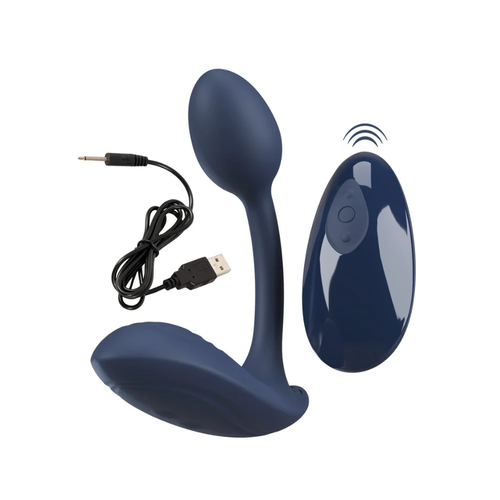 Vibrator 2in1 clitoridian si vaginal Panty Vibe negru, 1 bucata, Sweet Smile 