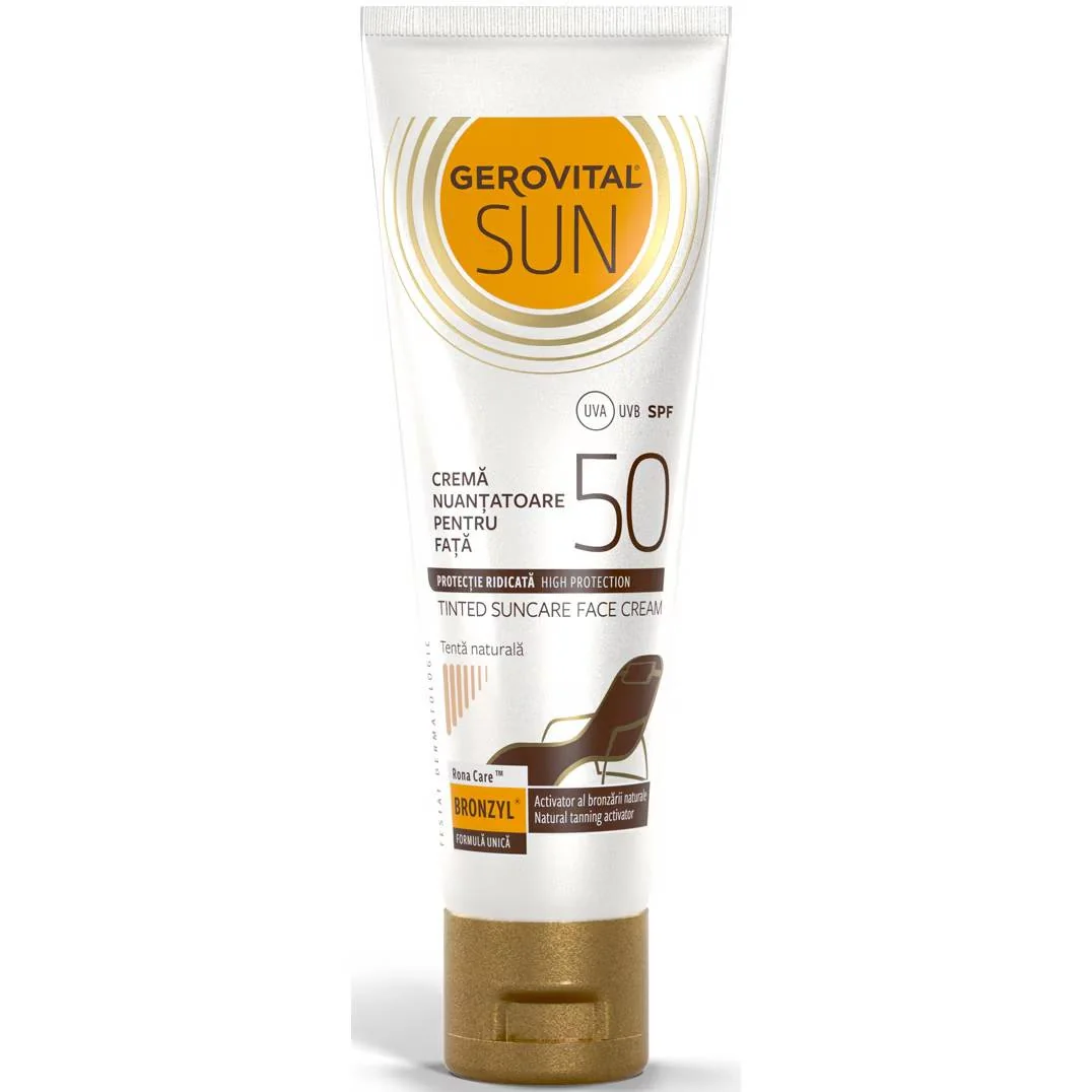 Crema nuantatoare pentru fata SPF50 Sun, 50ml, Gerovital