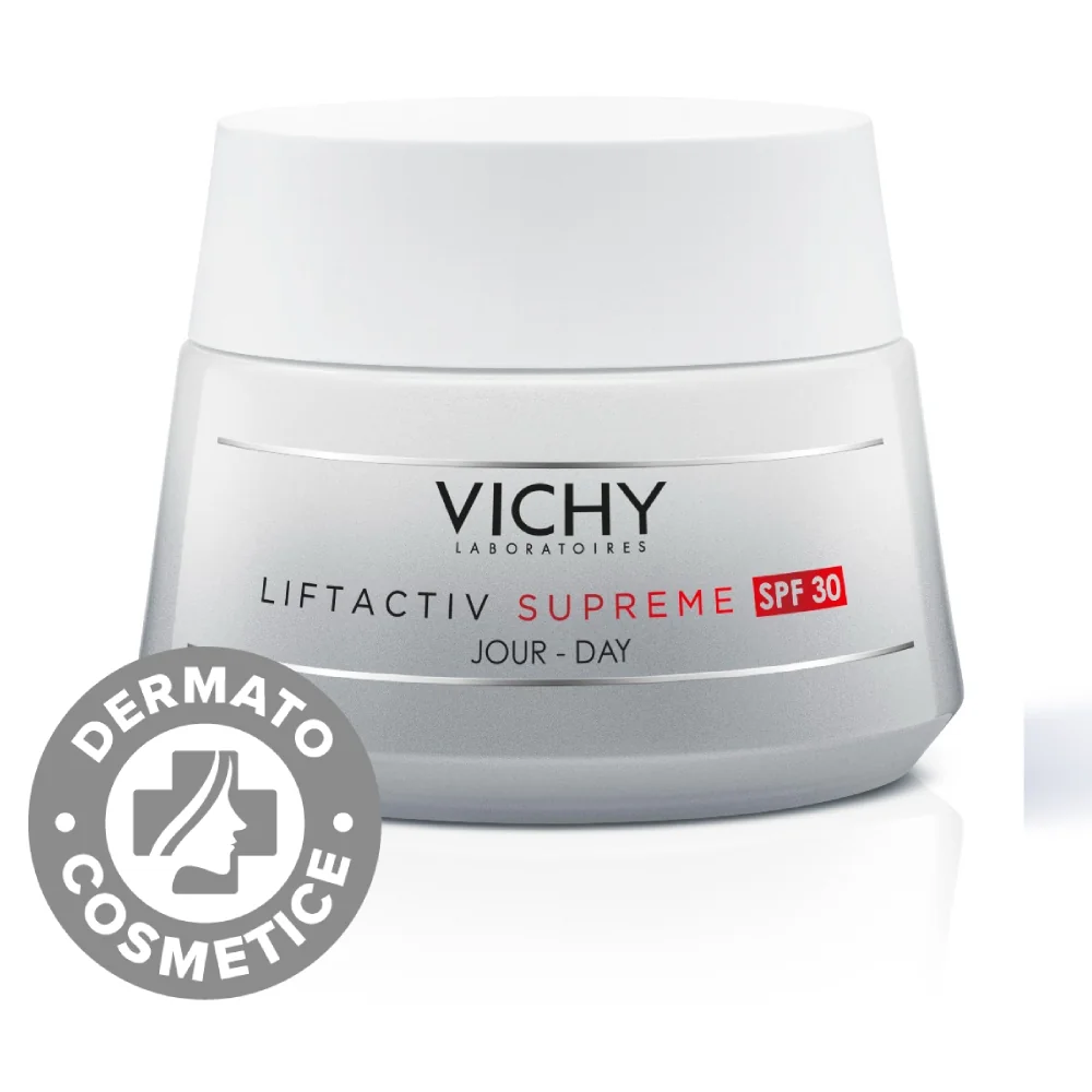 Crema de zi lifting si fermitate SPF 30 pentru toate tipurile de ten Liftactiv Supreme, 50ml, Vichy