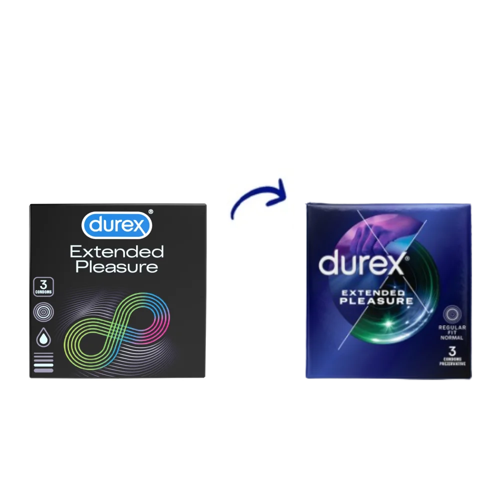 Prezervative Extended Pleasure, 3 bucati, Durex