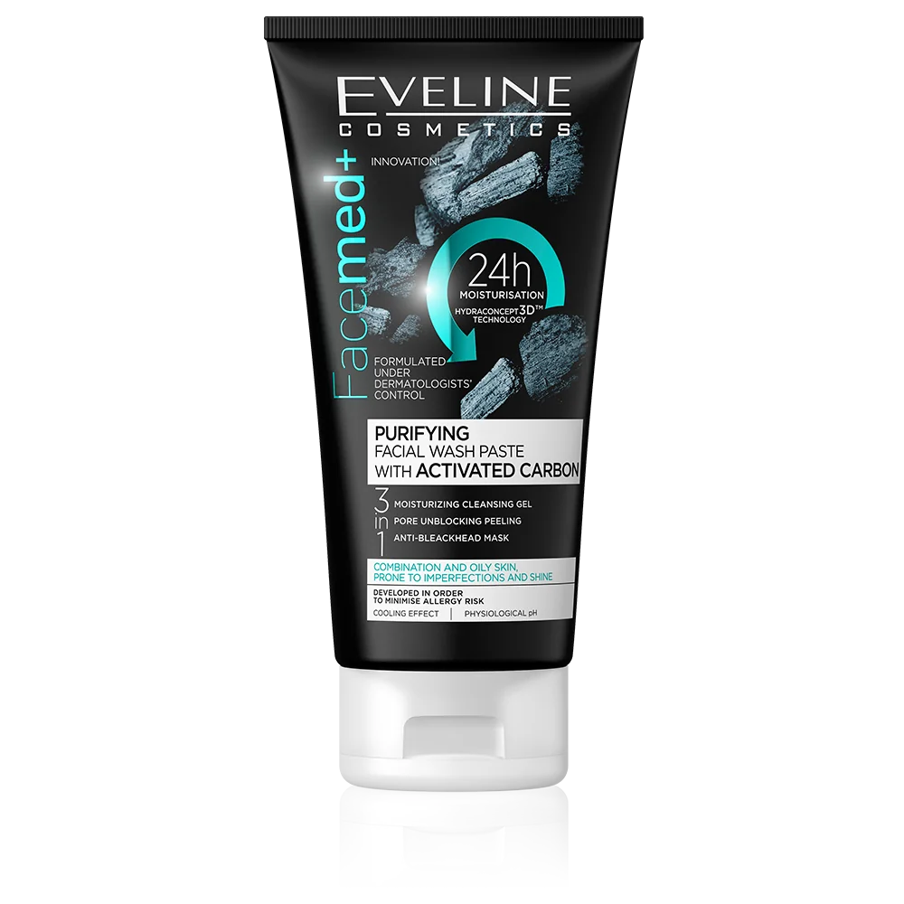 Gel de curatare pentru ten cu carbon FaceMed, 150ml, Eveline Cosmetics