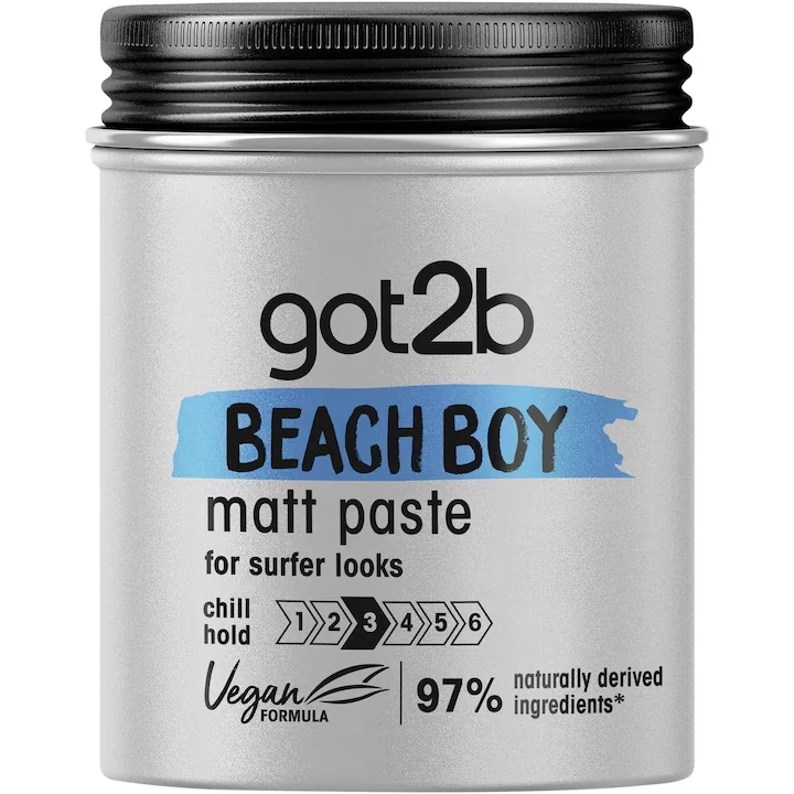 Pasta modelatoare pentru par cu efect de matifiere si nivel 3 de fixare Beach Boy, 100ml, Got2b