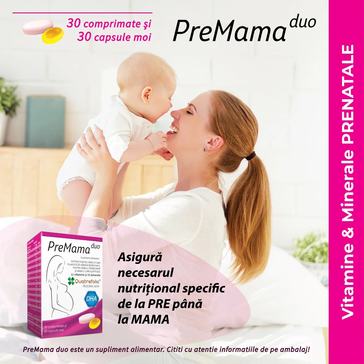 Premama Duo, 30 comprimate + 30 capsule moi, Alkaloid 