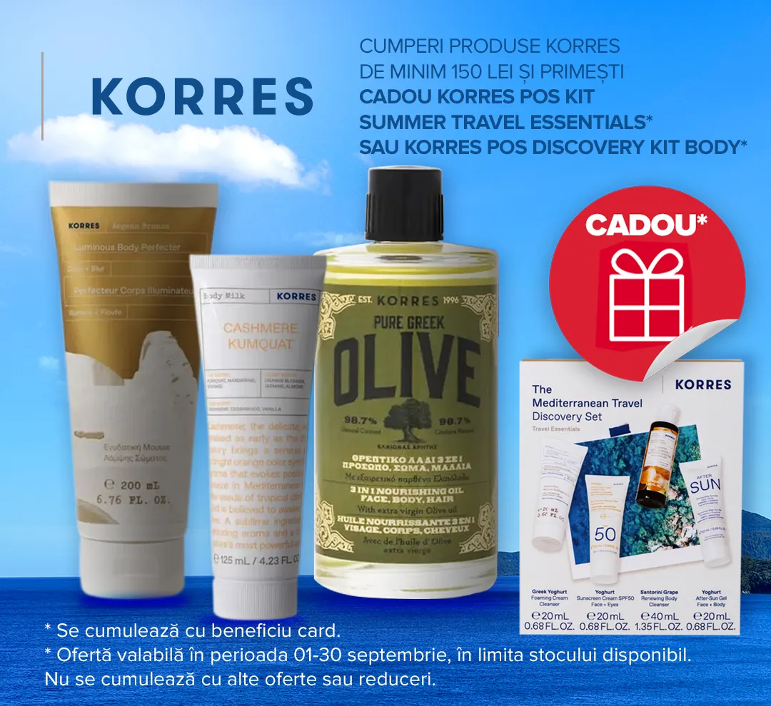 Ofertele lunii septembrie 2024 Korres cadou