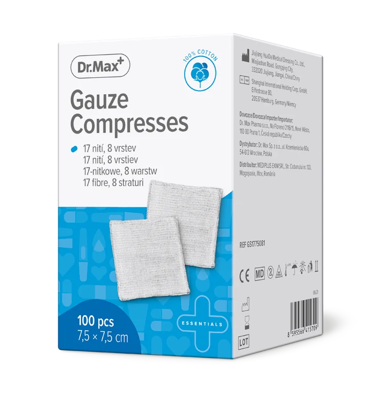 Dr. Max Comprese non-sterile 7.5 x 7.5cm, 100 bucati