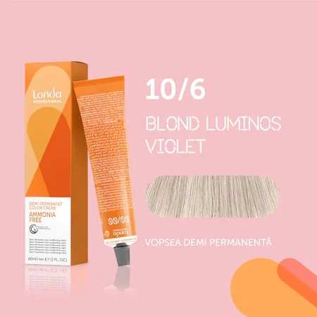 Vopsea de par demi permanenta fara amoniac 10/6, 60ml, Londa Professional 