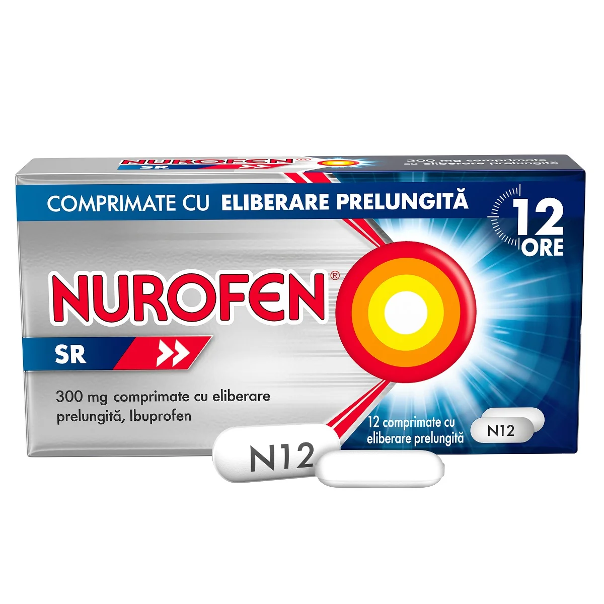 Nurofen SR 300mg, 12 comprimate cu eliberare prelungita, Reckitt Benckiser 