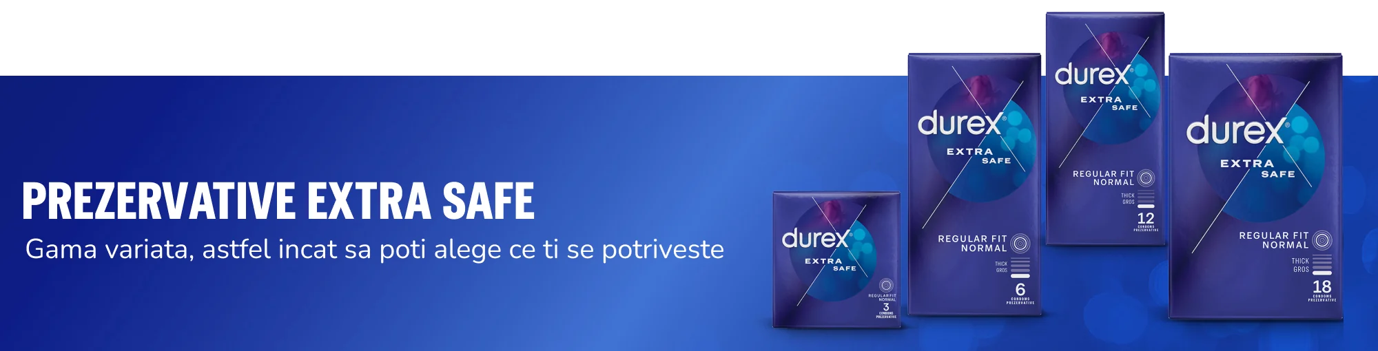 Prezentare cantitati Durex Extra Safe