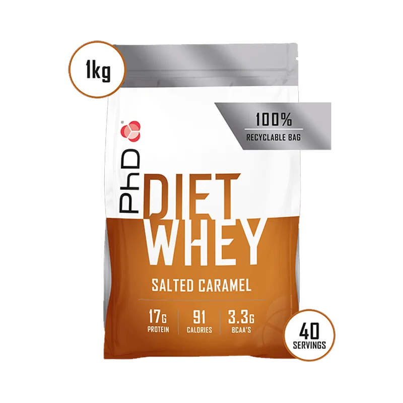 Pudra proteica cu aroma de caramel sarat Diet Whey, 1kg, PhD