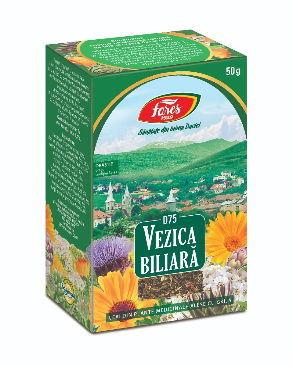 Ceai vezica biliara D75, 50g, Fares