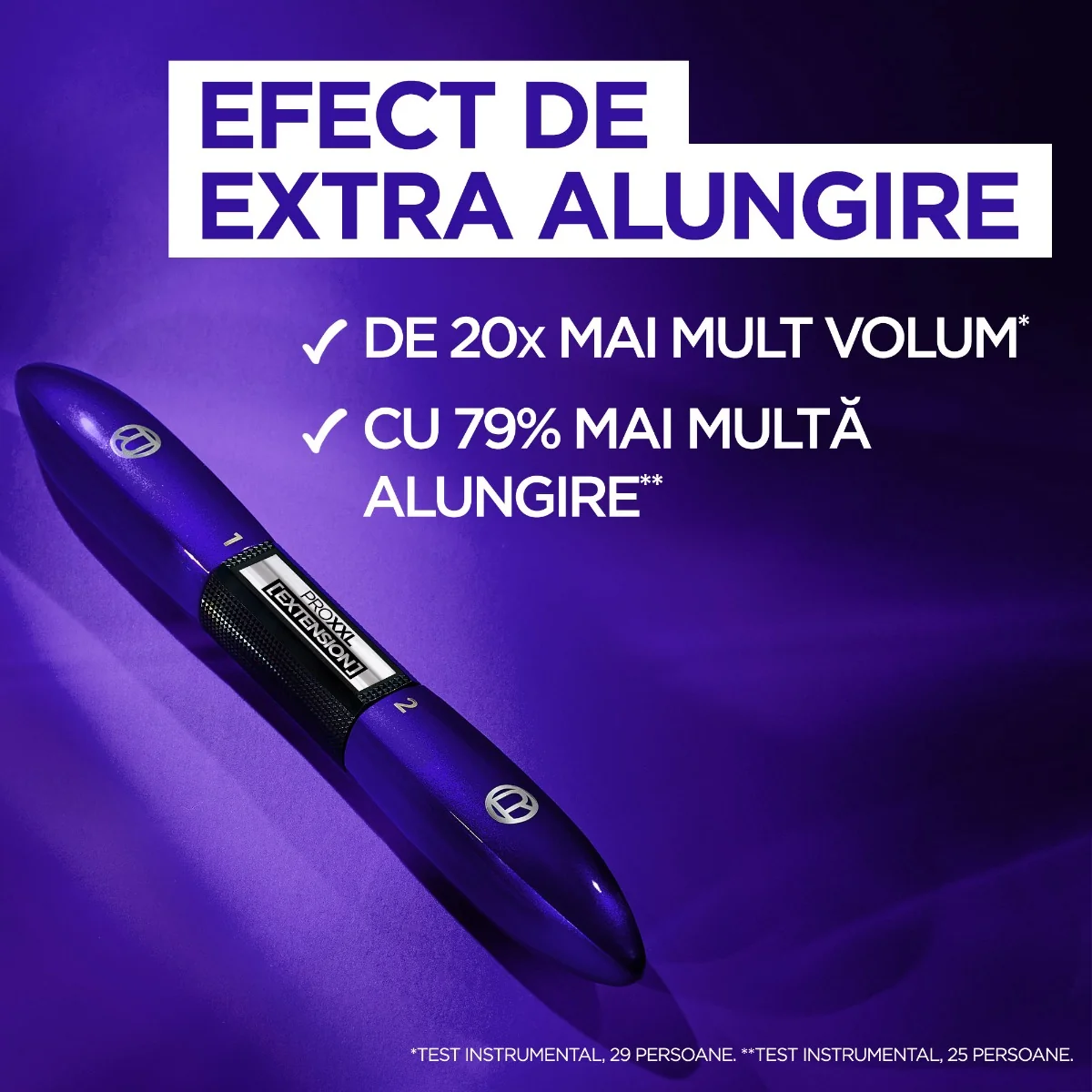 Mascara cu efect de laminare Pro XXL Extension Black, 12ml, L'Oreal Paris 