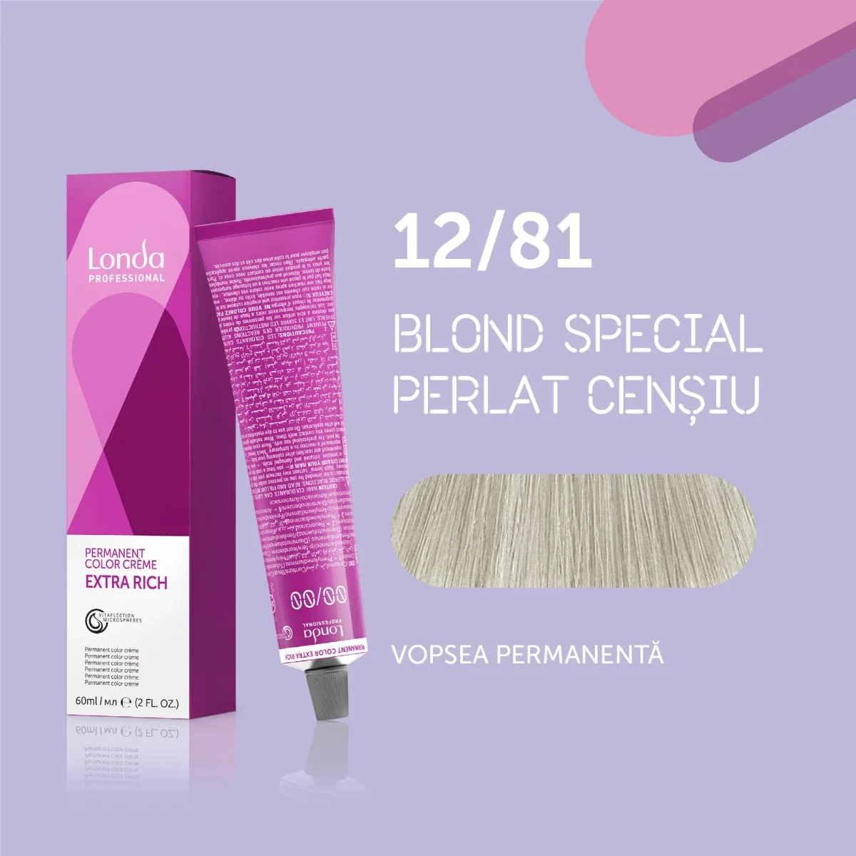 Vopsea permanenta 12/81 Extra Rich, 60ml, Londa Professional 