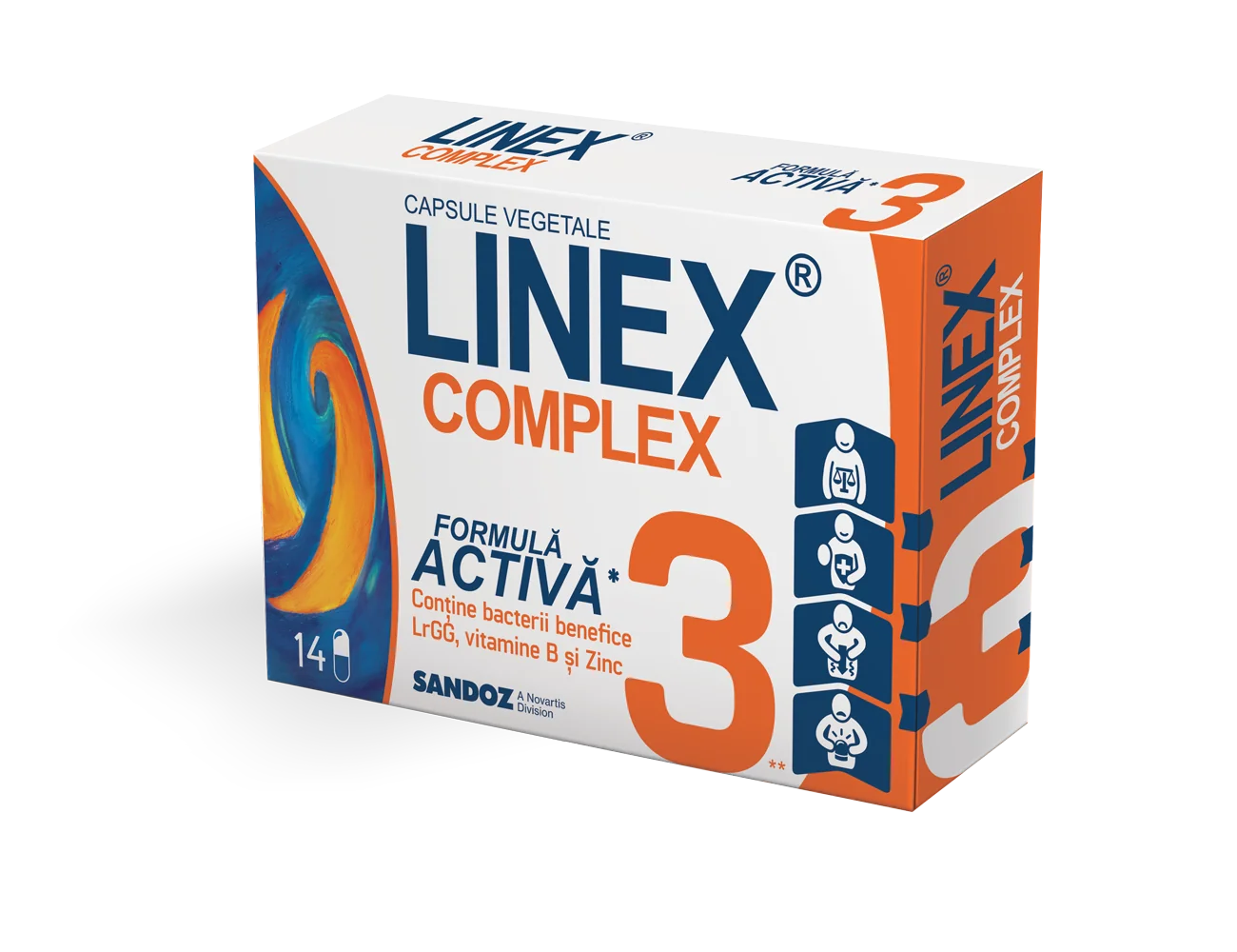 Linex Complex, 14 capsule vegetale, Sandoz