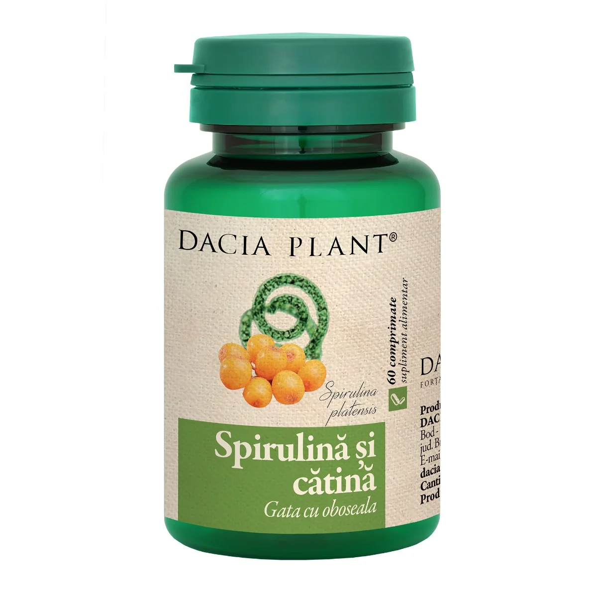 Spirulina si catina, 60 comprimate, Dacia Plant