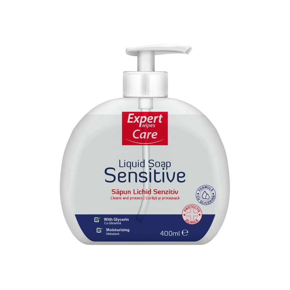 Sapun lichid igienizant Sensitive, 400ml, Expert Wipes