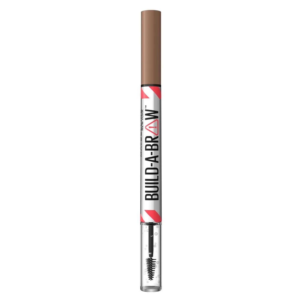 Marker de sprancene si gel de fixare 2 in 1 255 Soft Brown Build a Brow, 1.4g, Maybelline 