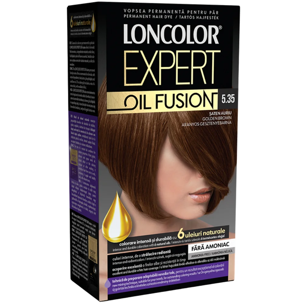 Vopsea de par permanenta Expert Oil Fusion Nr 5.35, 115ml, Loncolor