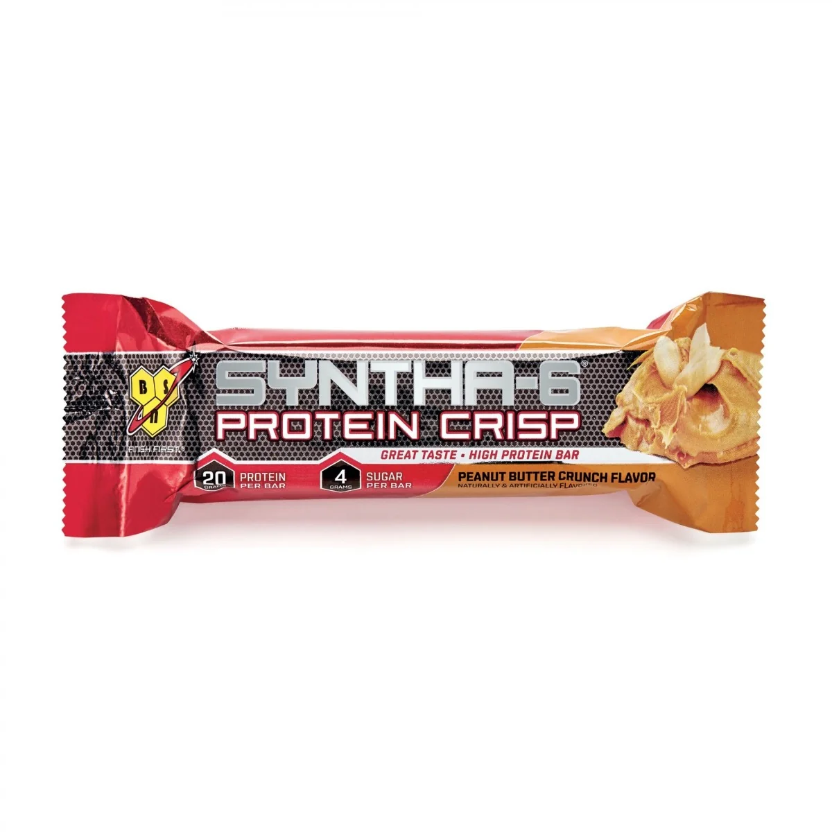 Baton proteic cu aroma de unt de arahide Crisp Syntha-6, 56g, BSN