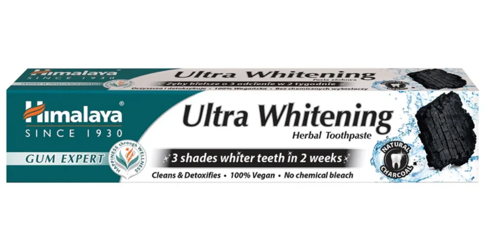 Pasta de dinti Ultra Whitening Charcoal, 75ml, Himalaya