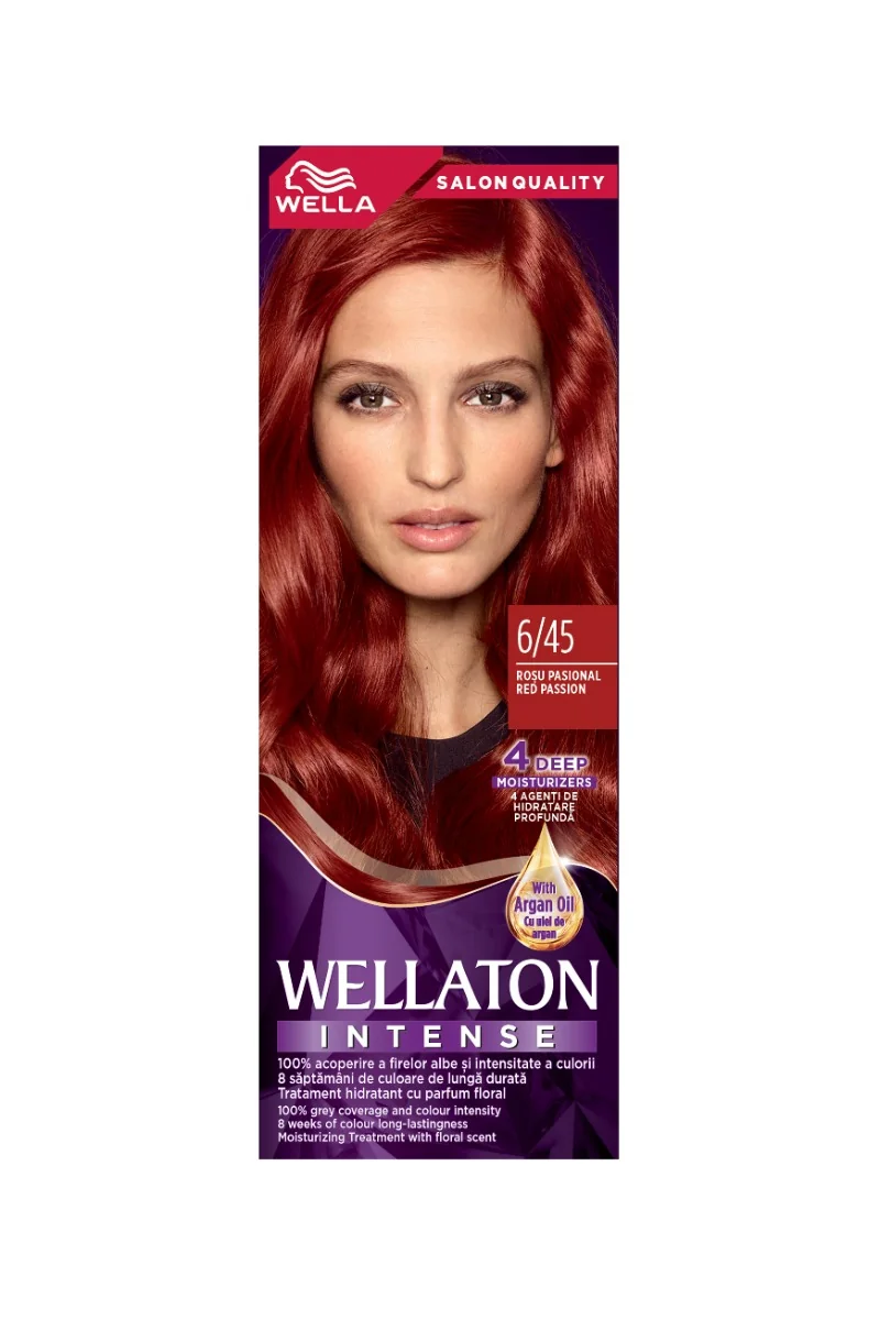 Vopsea de par permanenta Rosu Pasional 6.45 Wellaton, 110ml, Wella 