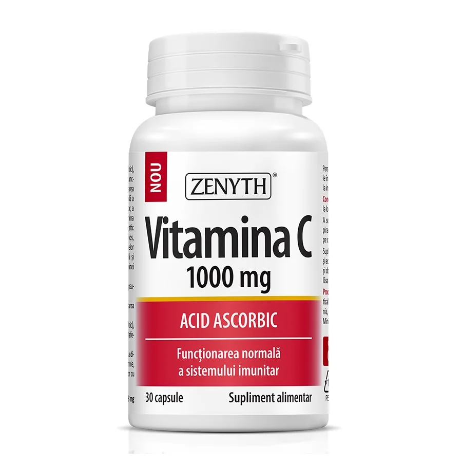 Vitamina C cu Acid Ascorbic, 30 capsule, Zenyth