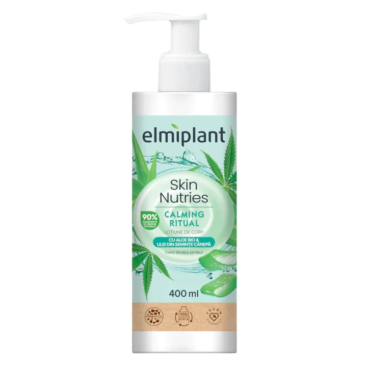 Lotiune de corp cu Aloe Bio si seminte de canepa Skin Nutries Calming Ritual, 400ml, Elmiplant