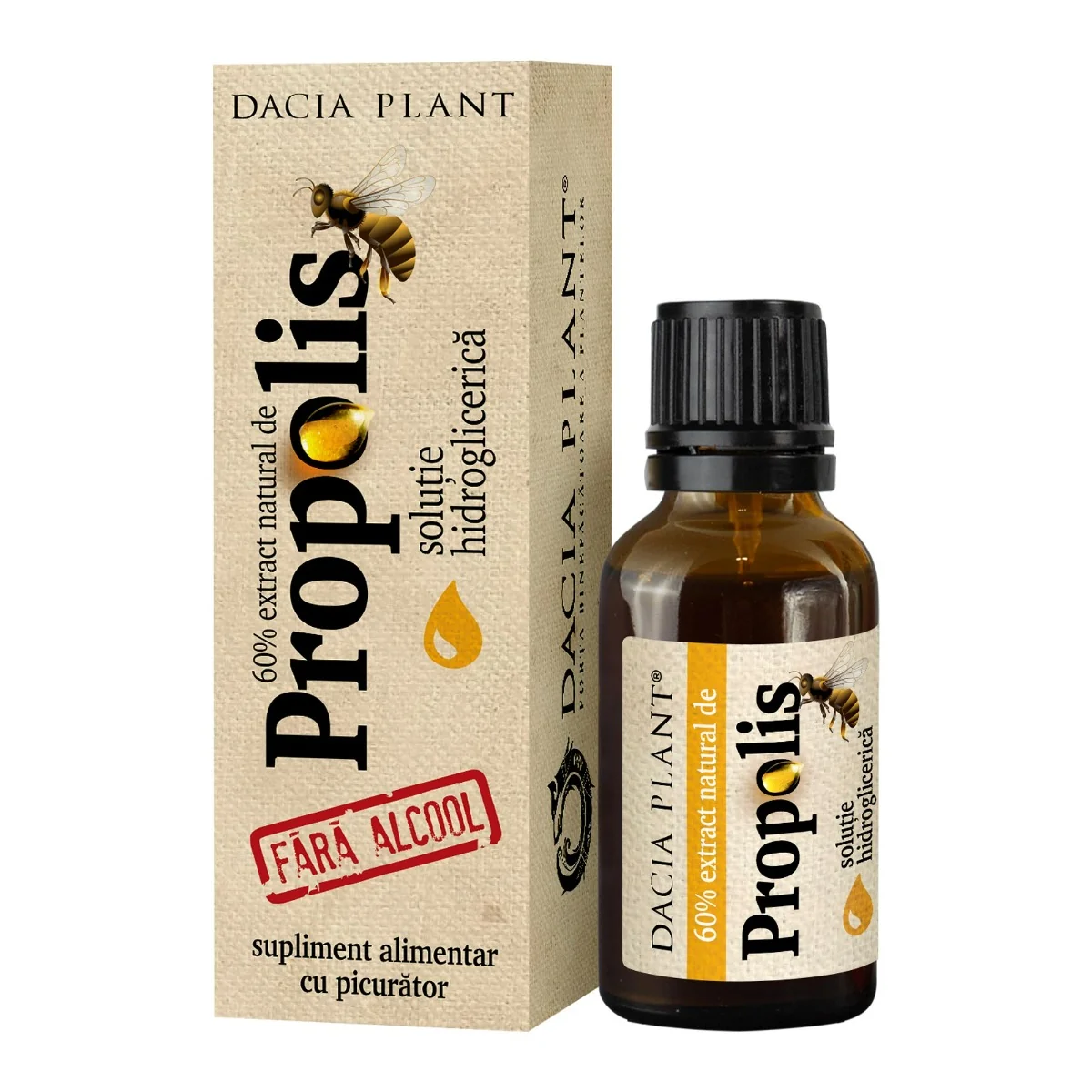 Propolis fara alcool cu picurator, 20ml, Dacia Plant