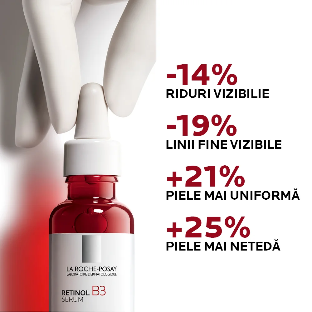 Ser concentrat anti-rid pentru riduri pronuntate si ten neuniform Retinol B3, 30ml, La Roche-Posay 