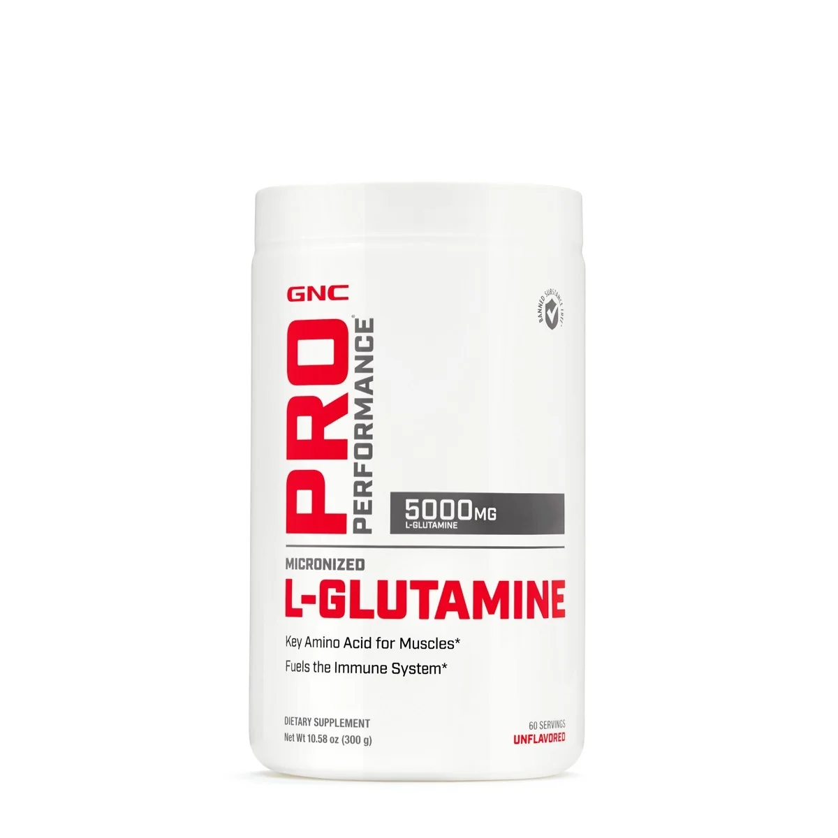 L-Glutamina 5000mg Pro Performance, 300g, GNC