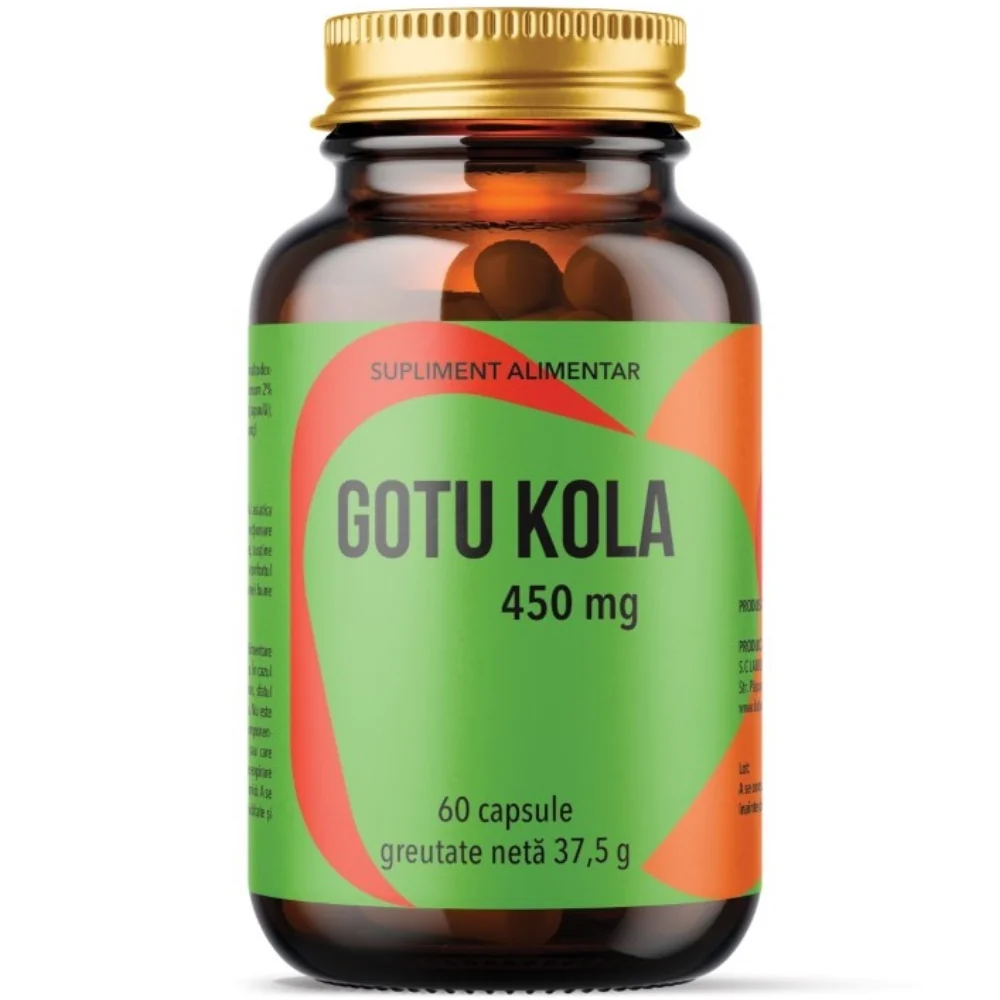 Gotu Kola 450mg, 60 capsule, Laboratoarele Remedia