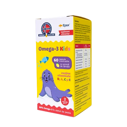 Omega 3 Kids Marine Biocare, 60 capsule masticabile, Phyto Biocare