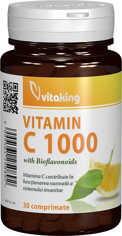 Vitamina C 1000mg cu bioflavonoide, acerola si macese, 30 comprimate, Vitaking