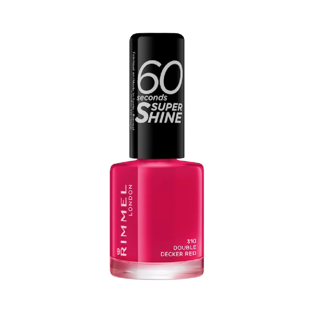 Lac de unghii 60 Seconds Super Shine 310 Double Decker Red, 8ml, Rimmel London