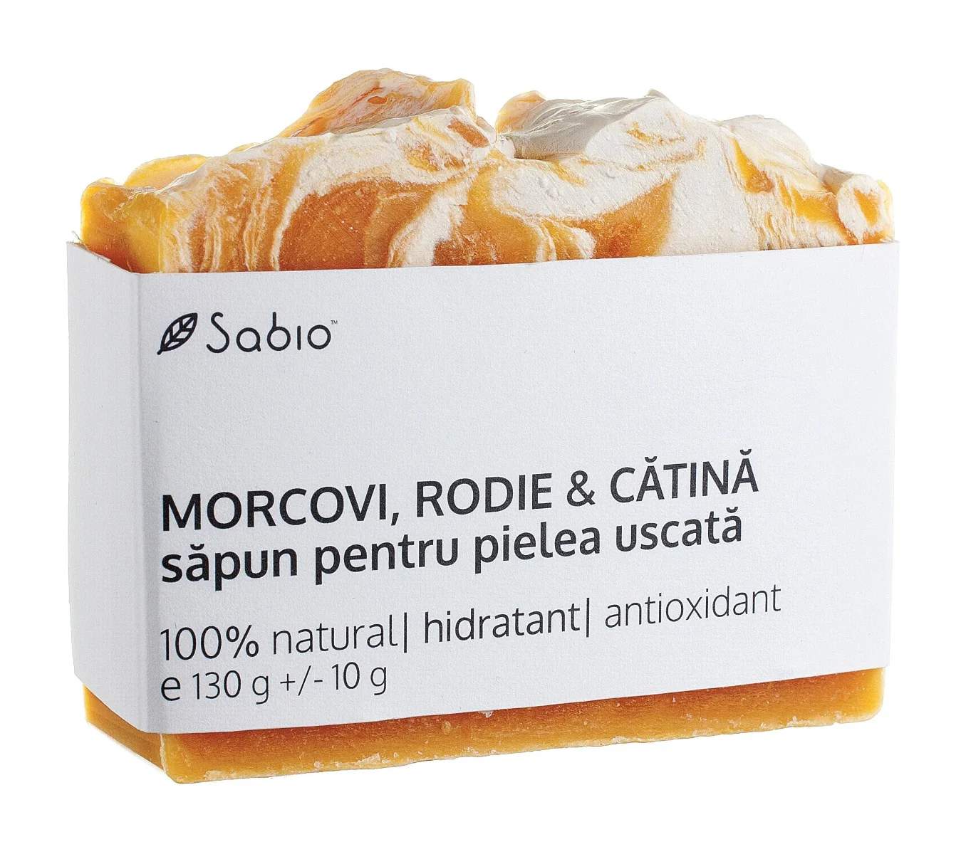 Sapun natural pentru pielea uscata cu morcovi + rodie si catina, 130g, Sabio