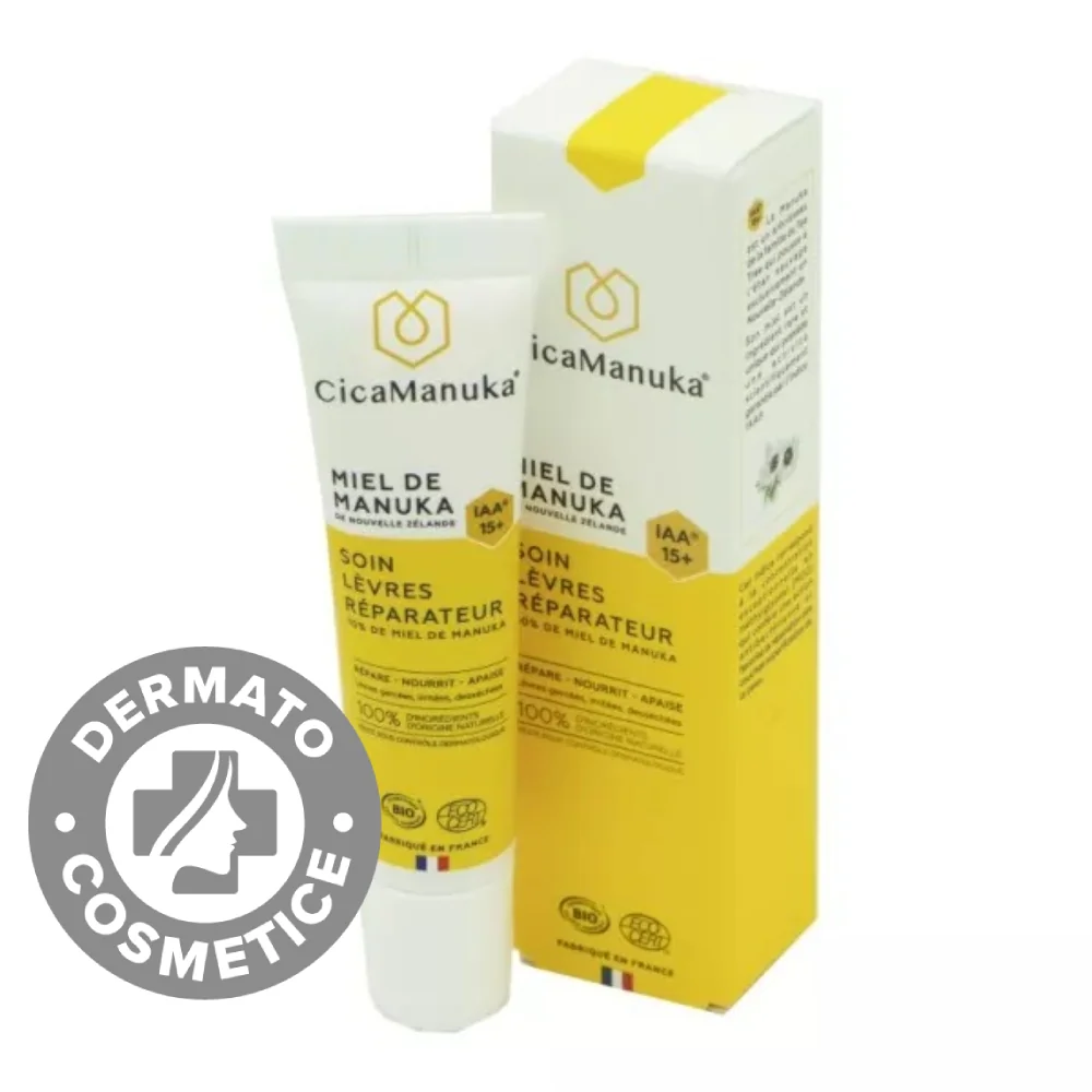 Crema pentru ingrijirea buzelor 10% miere de Manuka IAA15+, 15ml, CicaManuka