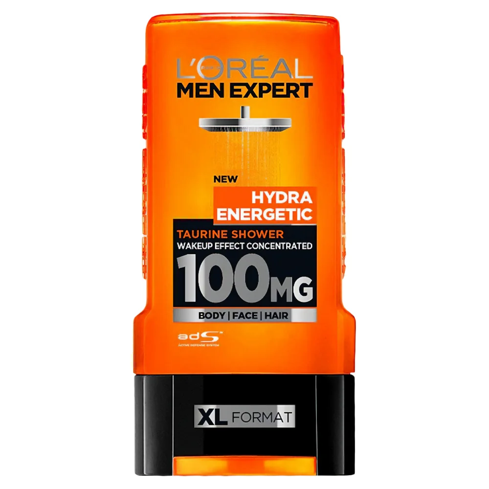 Gel de dus pentru corp, par si barba Hydra Energetic Men Expert, 300ml, L'Oreal Paris 