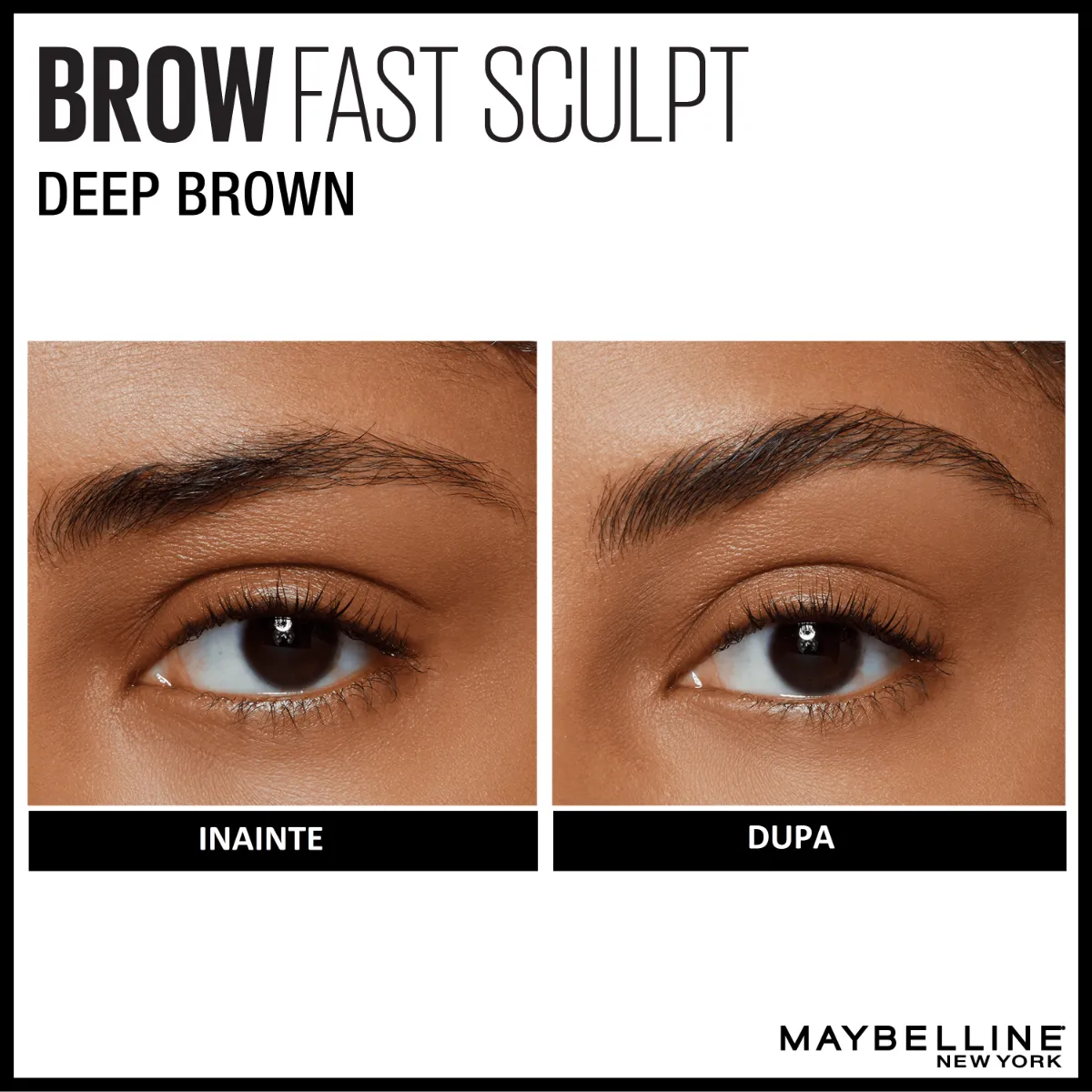 Mascara gel pentru sprancene 06 Deep Brown Brow Fast Sculpt, 2.8ml, Maybelline 