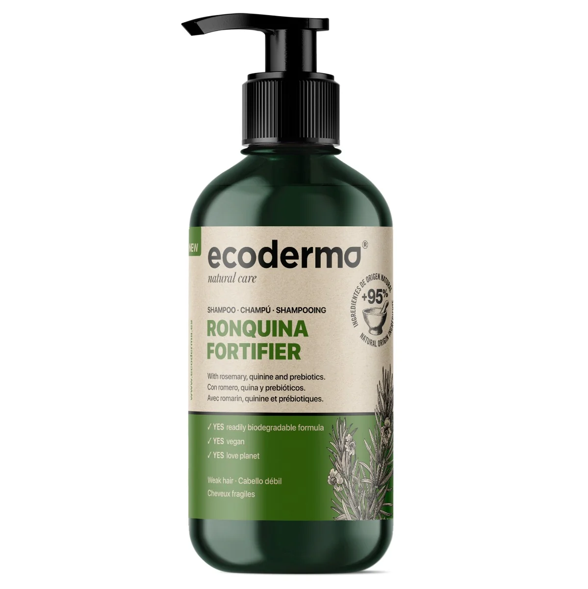 Sampon fortifiant, 500ml, Ecoderma