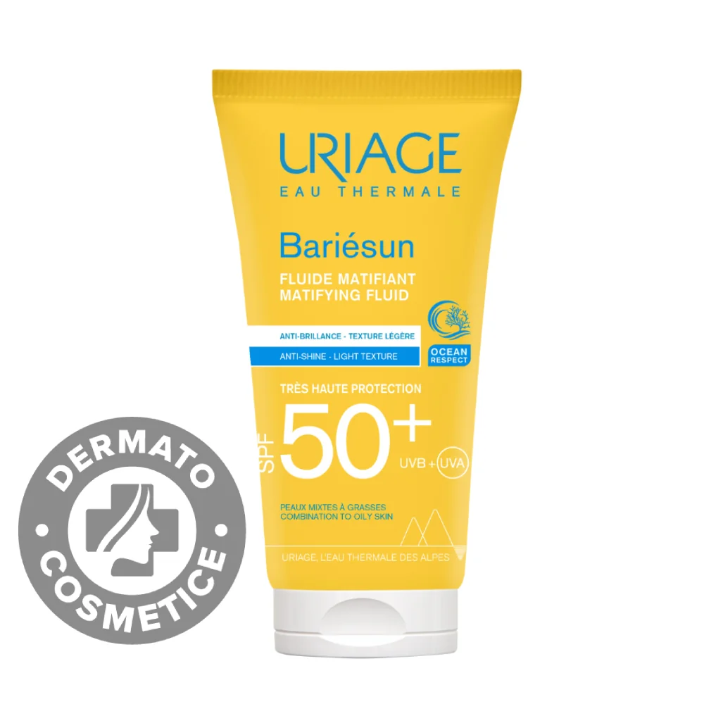 Fluid mat protectie solara cu SPF50+ Bariesun, 50ml, Uriage 