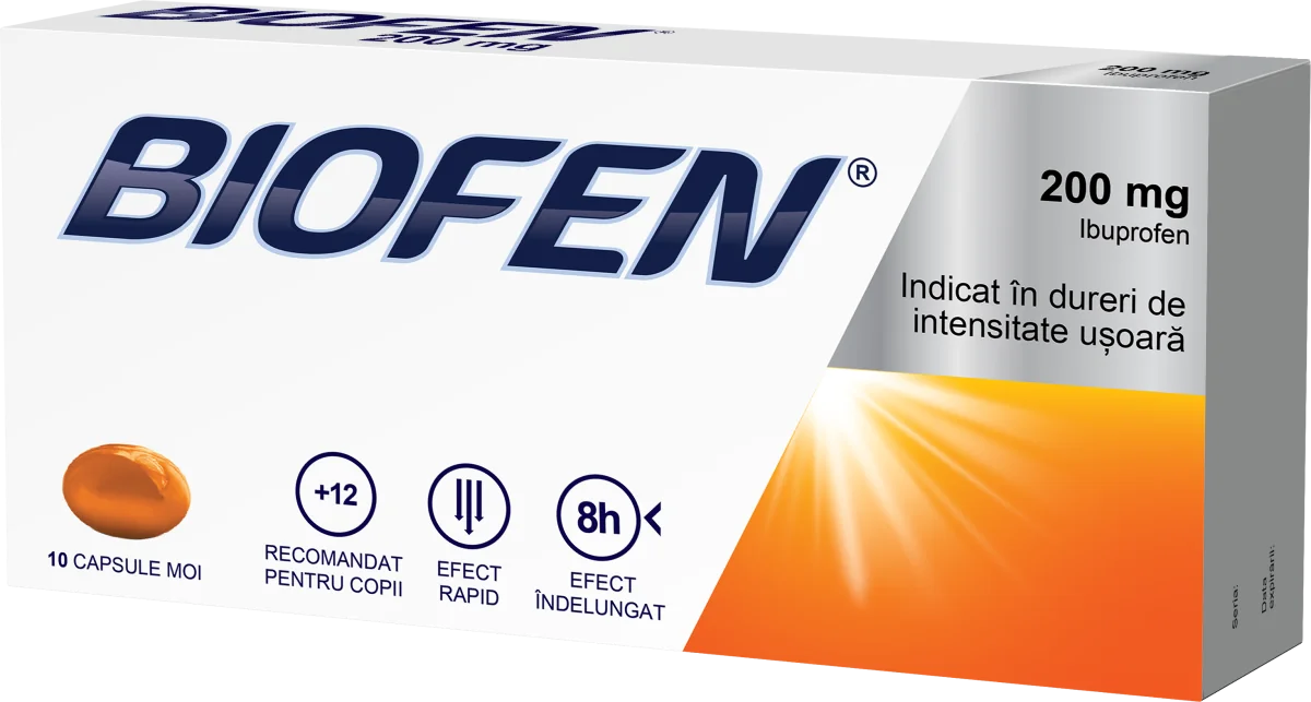 Biofen 200mg, 10 capsule moi, Biofarm