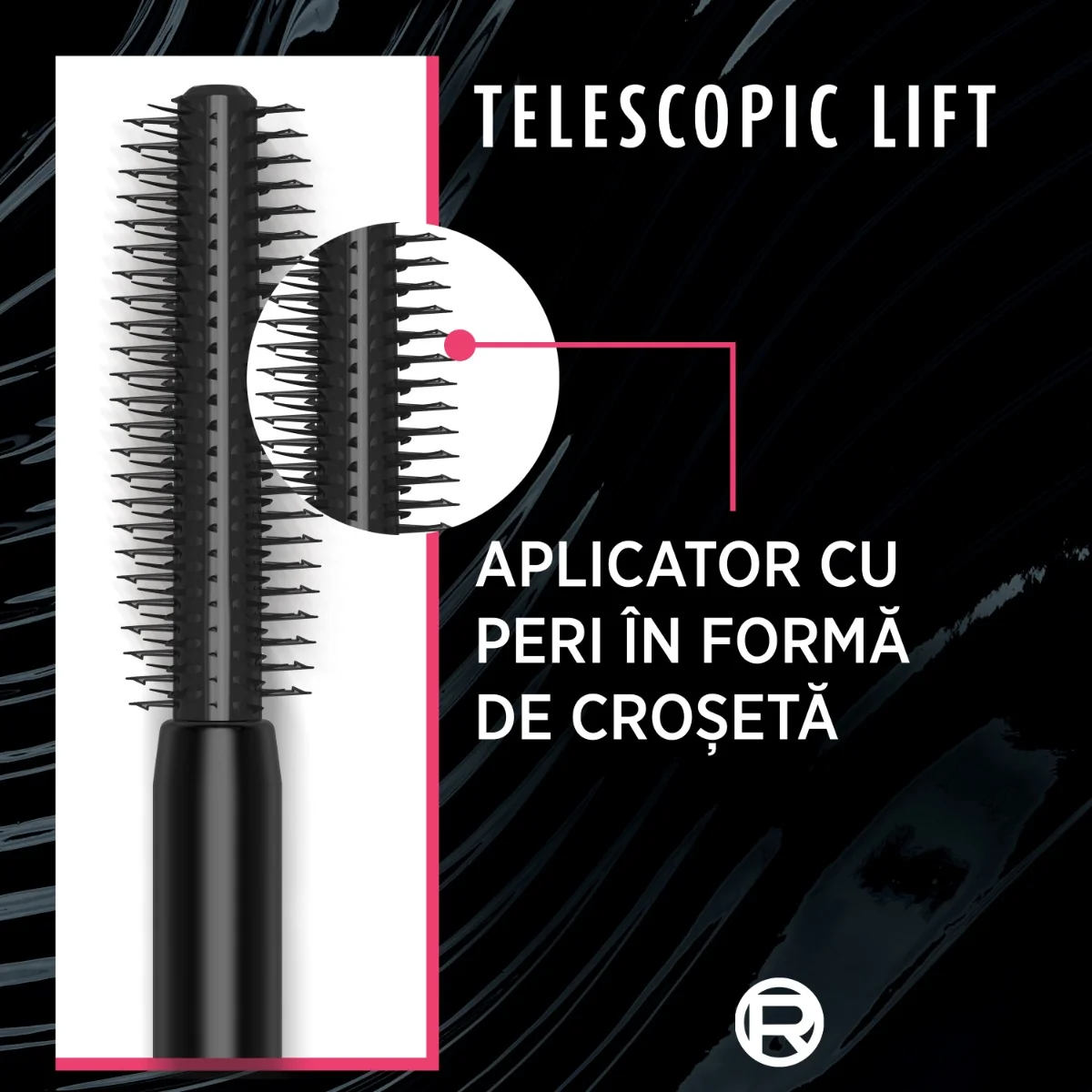 Mascara Telescopic Lift Black, 6.4ml, L'Oreal Paris 