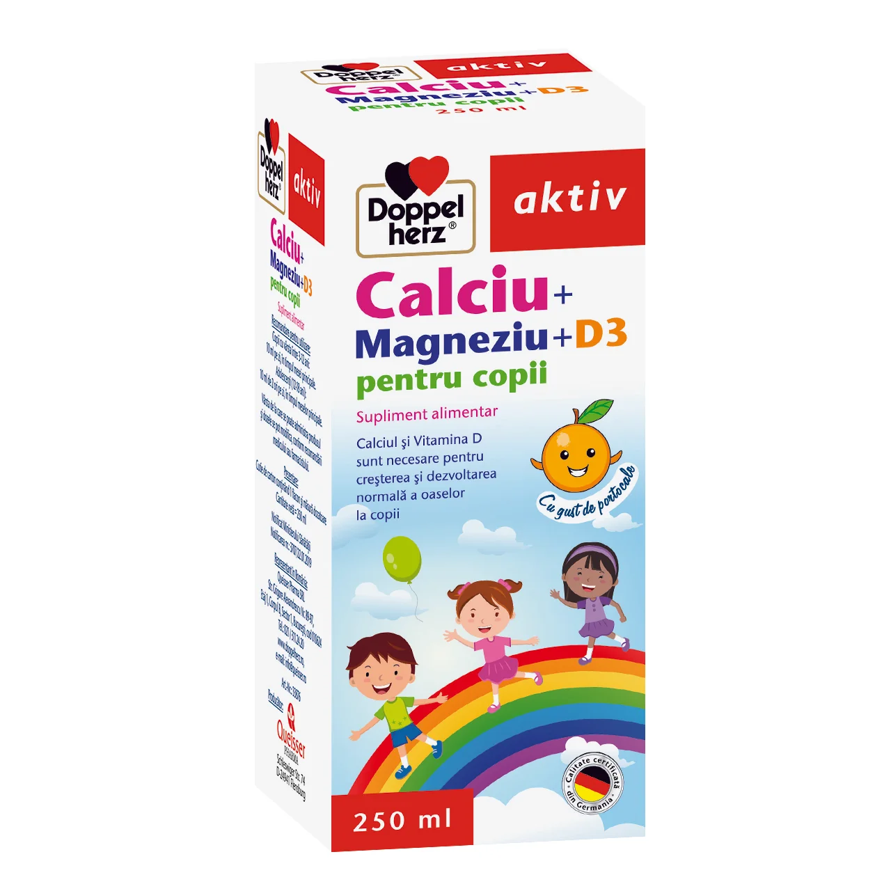 Sirop Calciu + Magneziu + D3 pentru copii, 250ml, Doppelherz